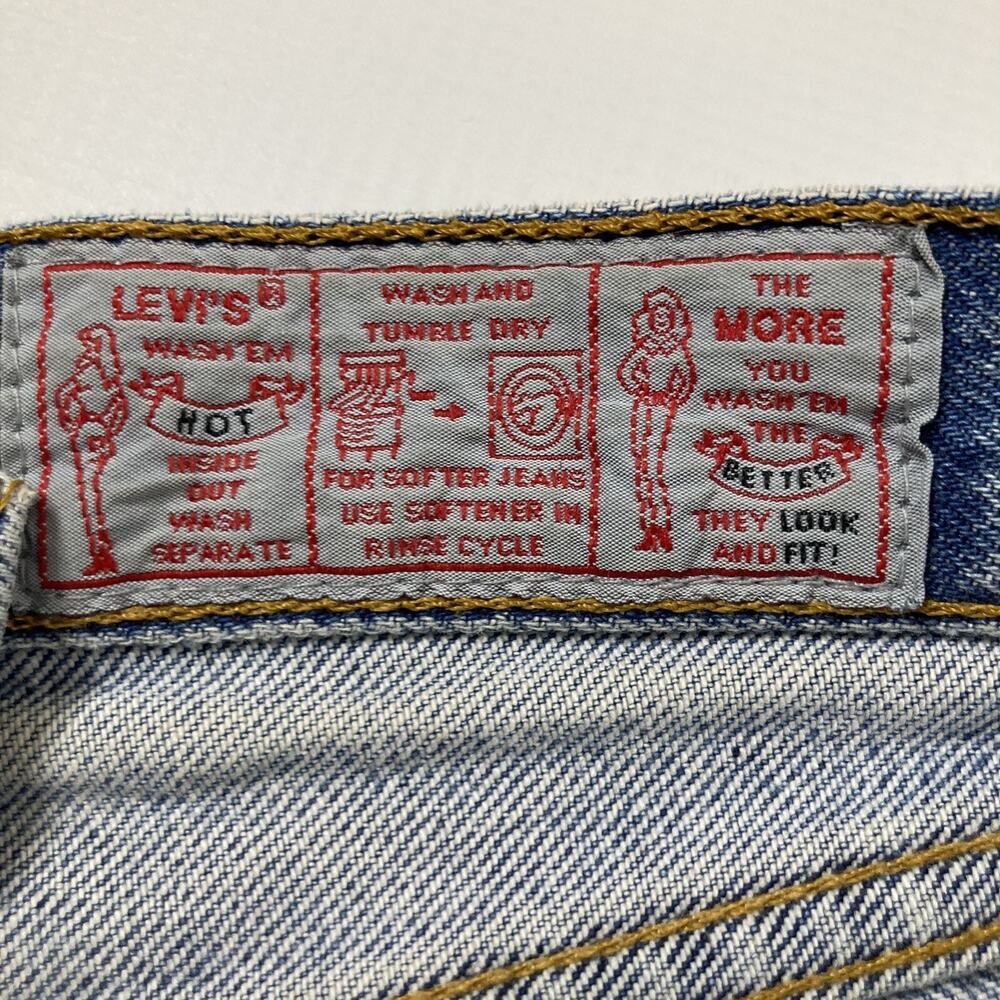 Levis Shorts Womens 27 Vintage 901 High Rise Button Fly Denim Destroyed Cut Off - Picture 4 of 11